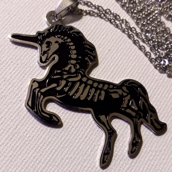 Iron Fist Jewelry - Unicorn skeleton necklace